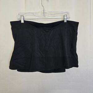 Tropical Escape Swim Skirt Bottoms Women's 16 Black Built-In Brief
